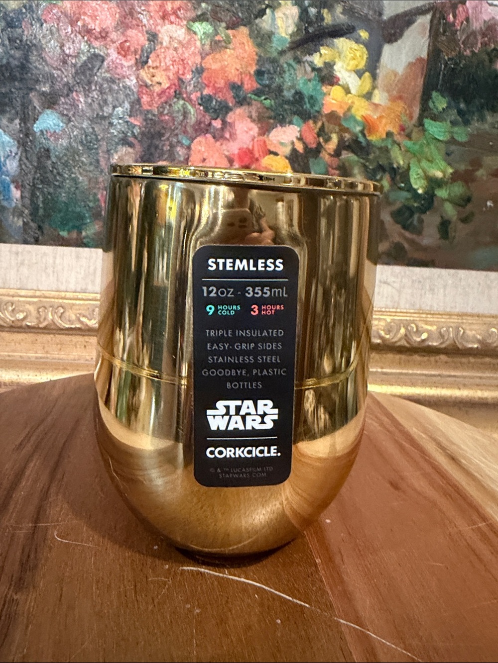 Corkcicle Gold Stemless Insulated Wine Tumbler